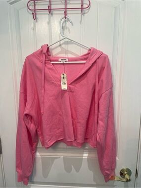 Garage Bubblegum Pink Cropped Hoodie